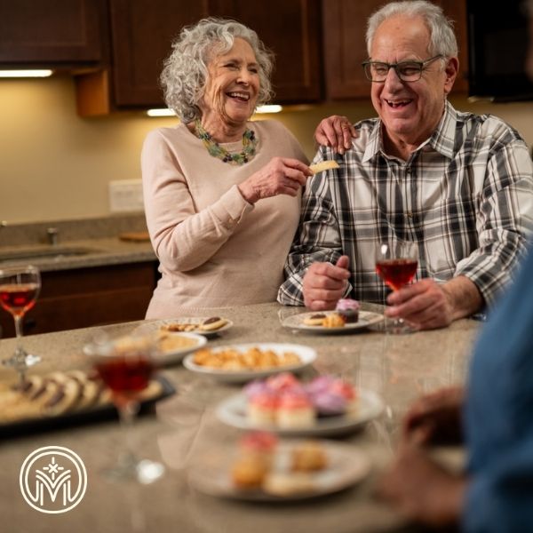 Residents dining in apartment Residents dining in apartment
