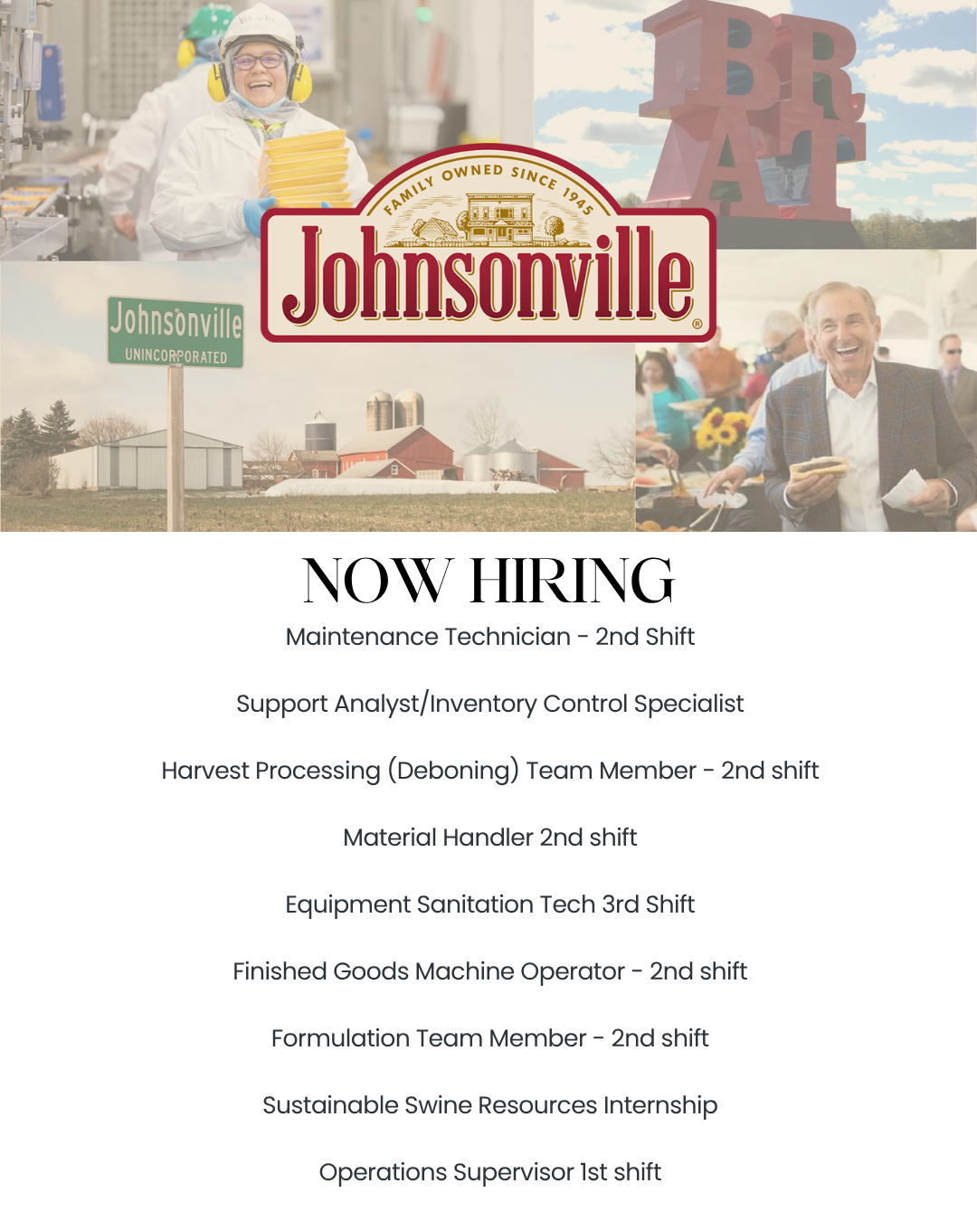 Hiring Fair Johnsonville Job Openings