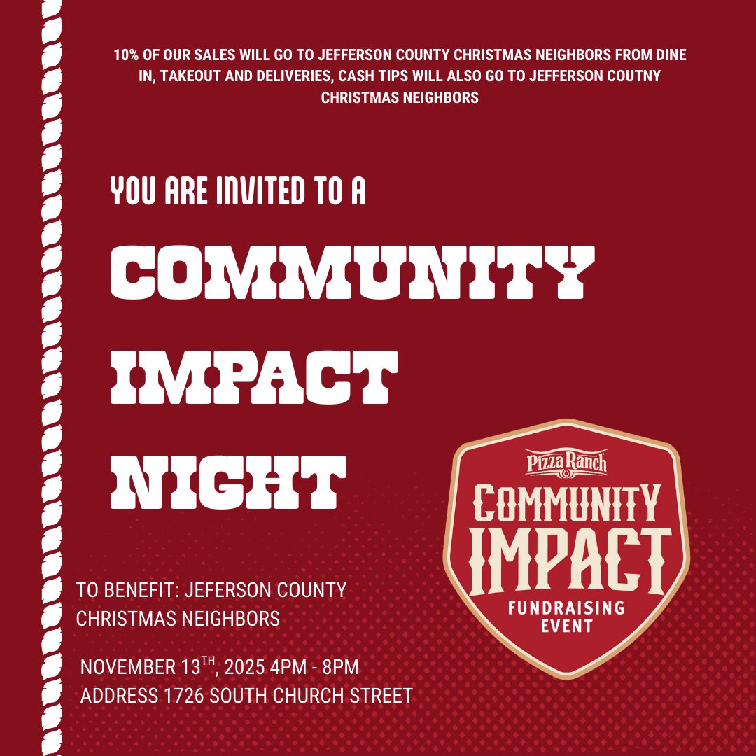 Community Impact Night at Pizza Ranch