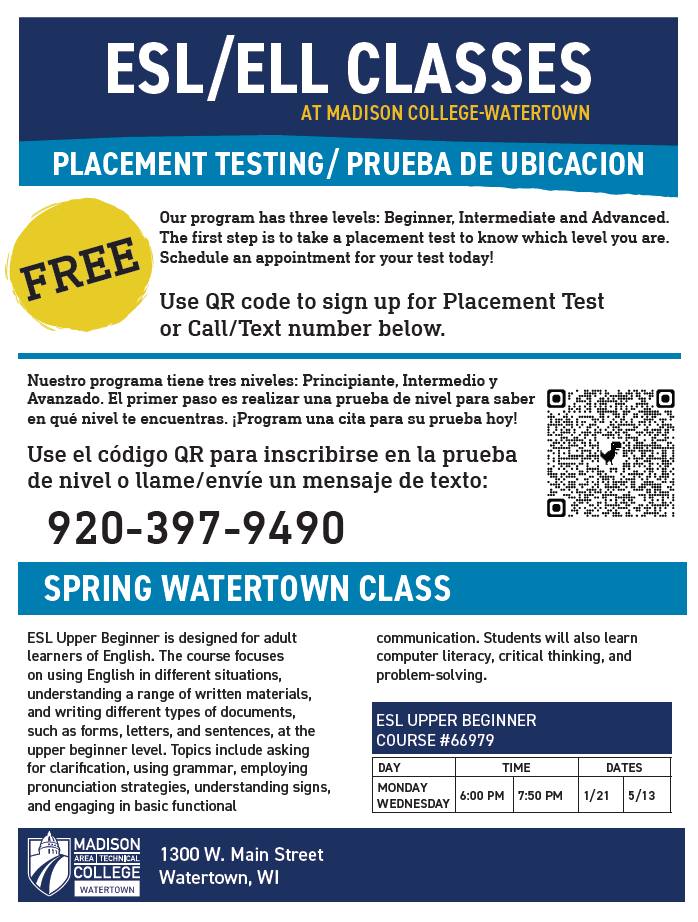 Spring ESL / ELL Classes