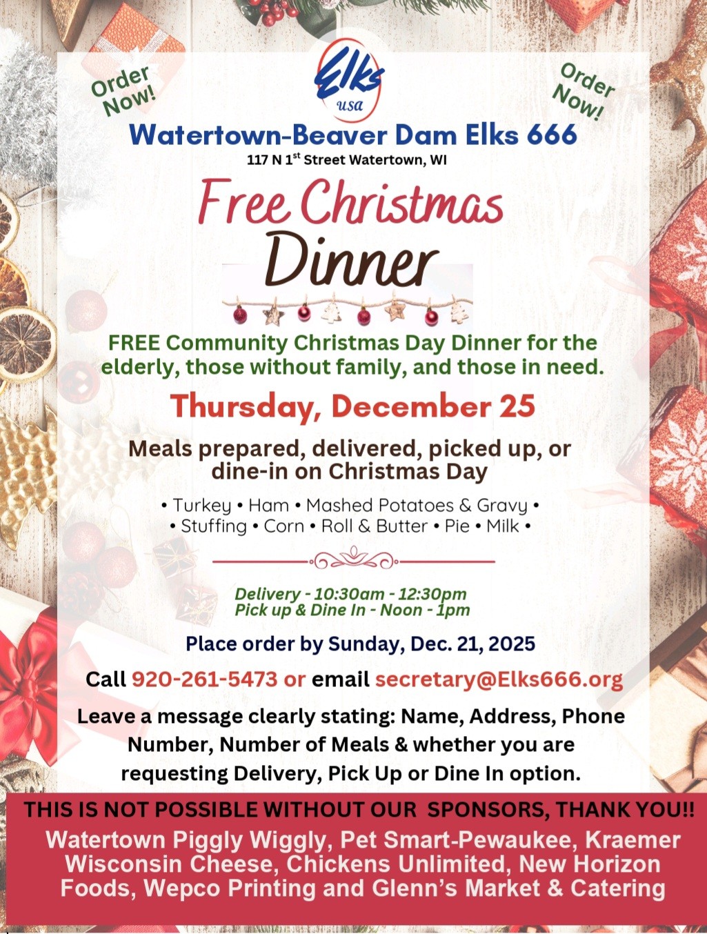 Free Christmas Dinner