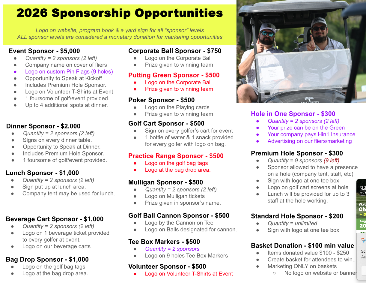 Skills USA Golf Outing