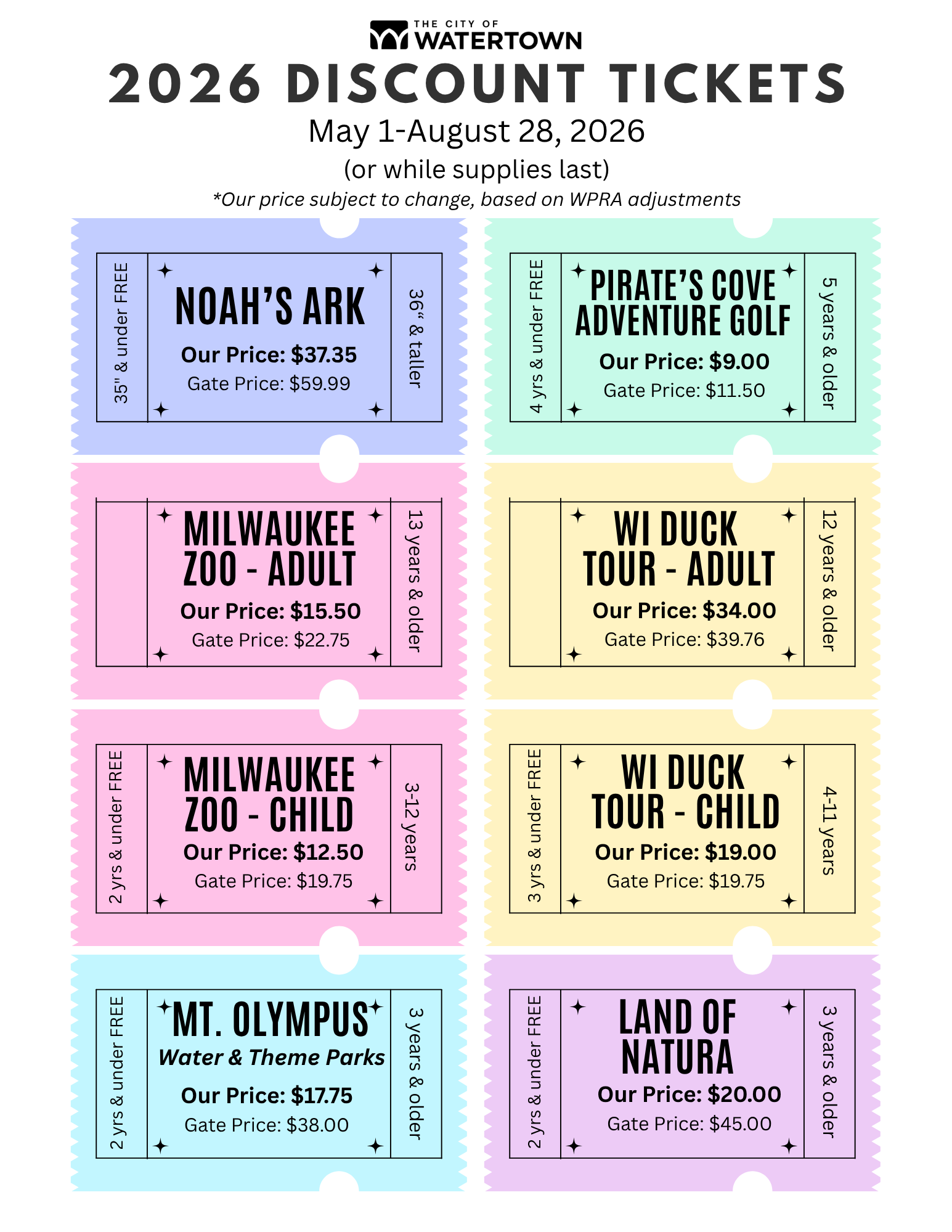 Discount Tickets 2026