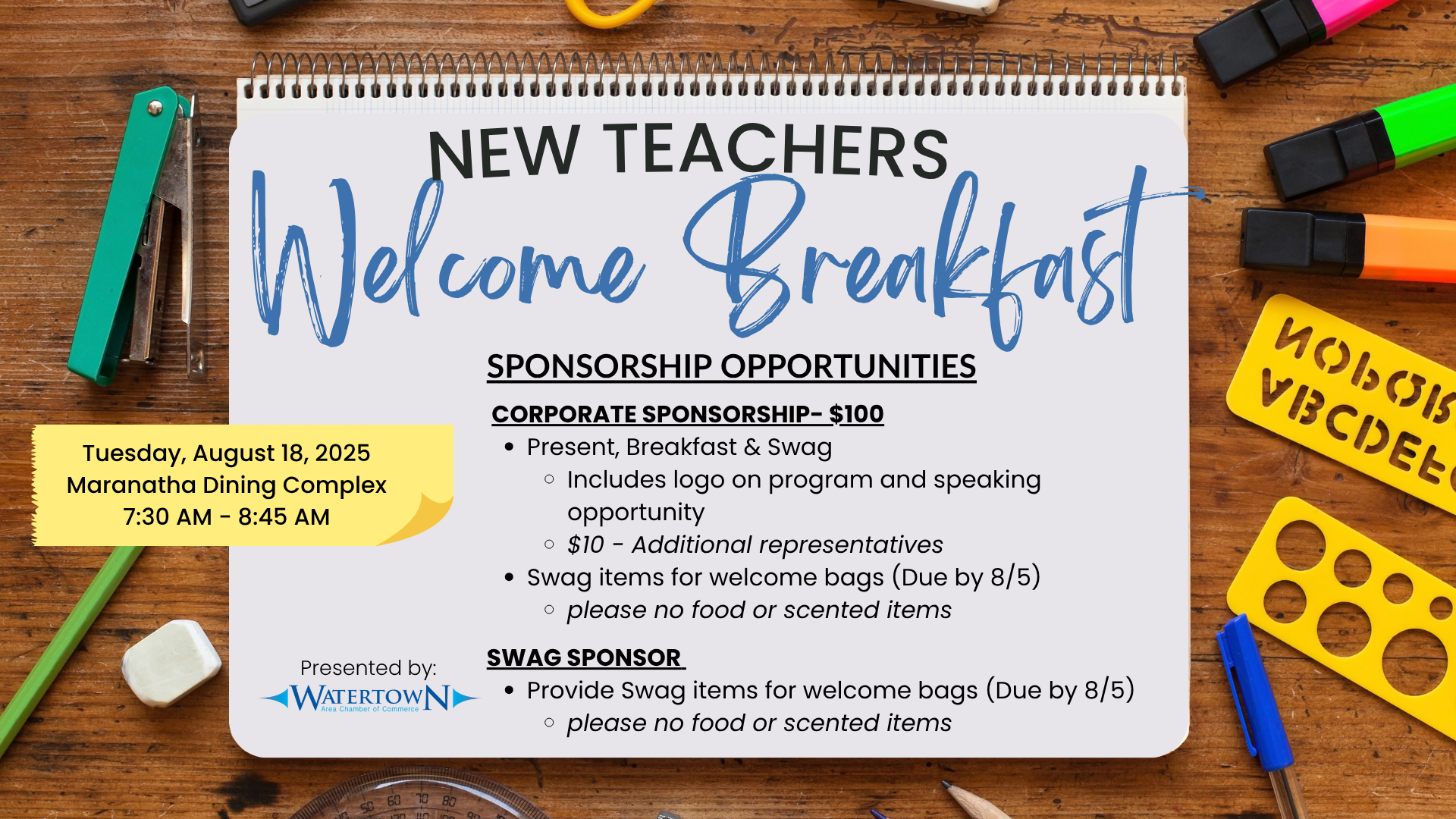 New Teacher Welcome Breakfast